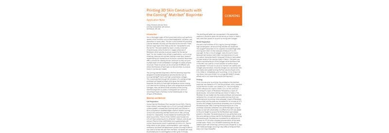 Printing 3D Skin Constructs with the Corning™ Matribot™ Bioprinter