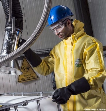 Man with safety goggles