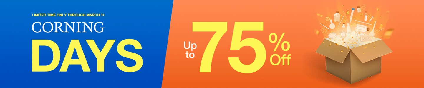 Get Corning Days savings of up to 75% off labware and consumables through March 31.
